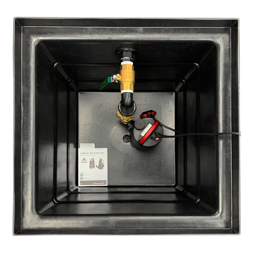 Sump & Single Pump Kit 600x600 + Grundfos CC7