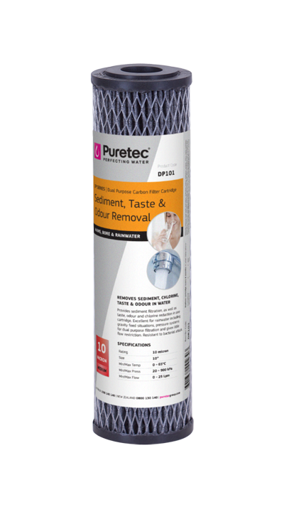 Puretec 10" x 2.5" Dual Purpose Carbon 10 Micron Filter DP101