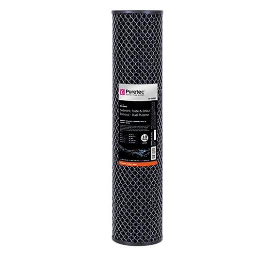 Puretec 20" x 4.5" Dual Purpose Carbon/Sediment Cartridge 10 Mircon DP10MP2