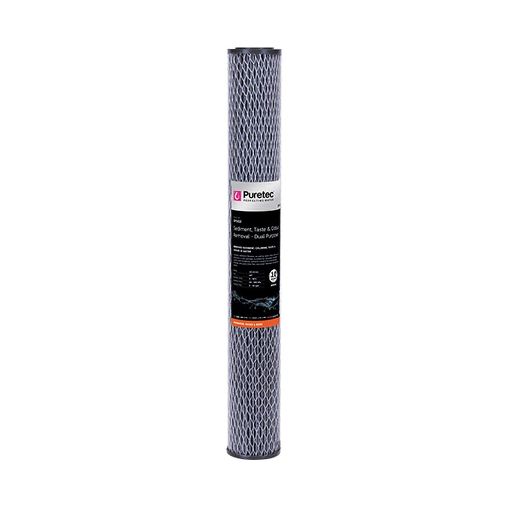 Puretec 20" x 2.5" Dual Purpose Carbon 10 Micron Filter DP102