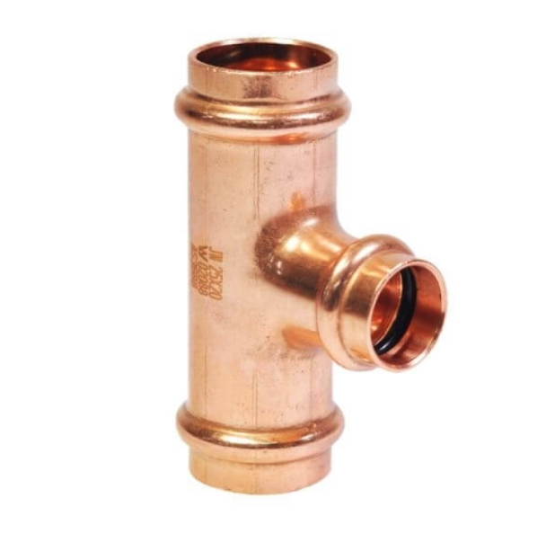 Copper Press Reducing Tee 25 x 20 x 25mm