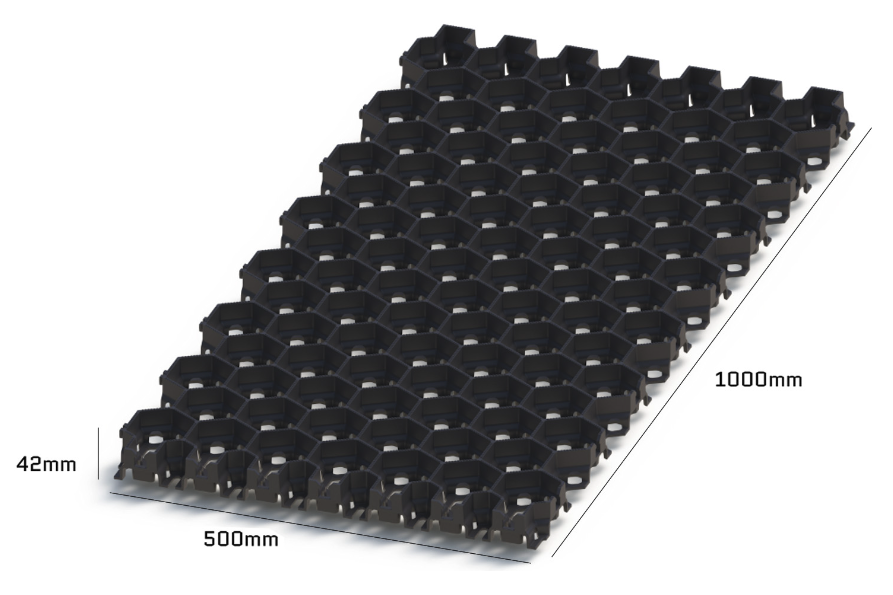 GEOHEX™ Soil Erosion Control System & Surface Stabilisation Pavers 42mm(H) x 1000mm(L) x 500mm(W)