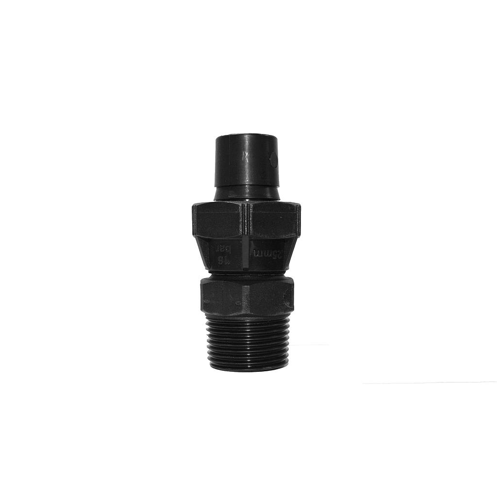 Poly Coup. 25MiBSP x25Barb Backnut
