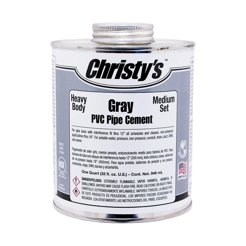 Christy's Gray PVC Pipe Cement 946ml