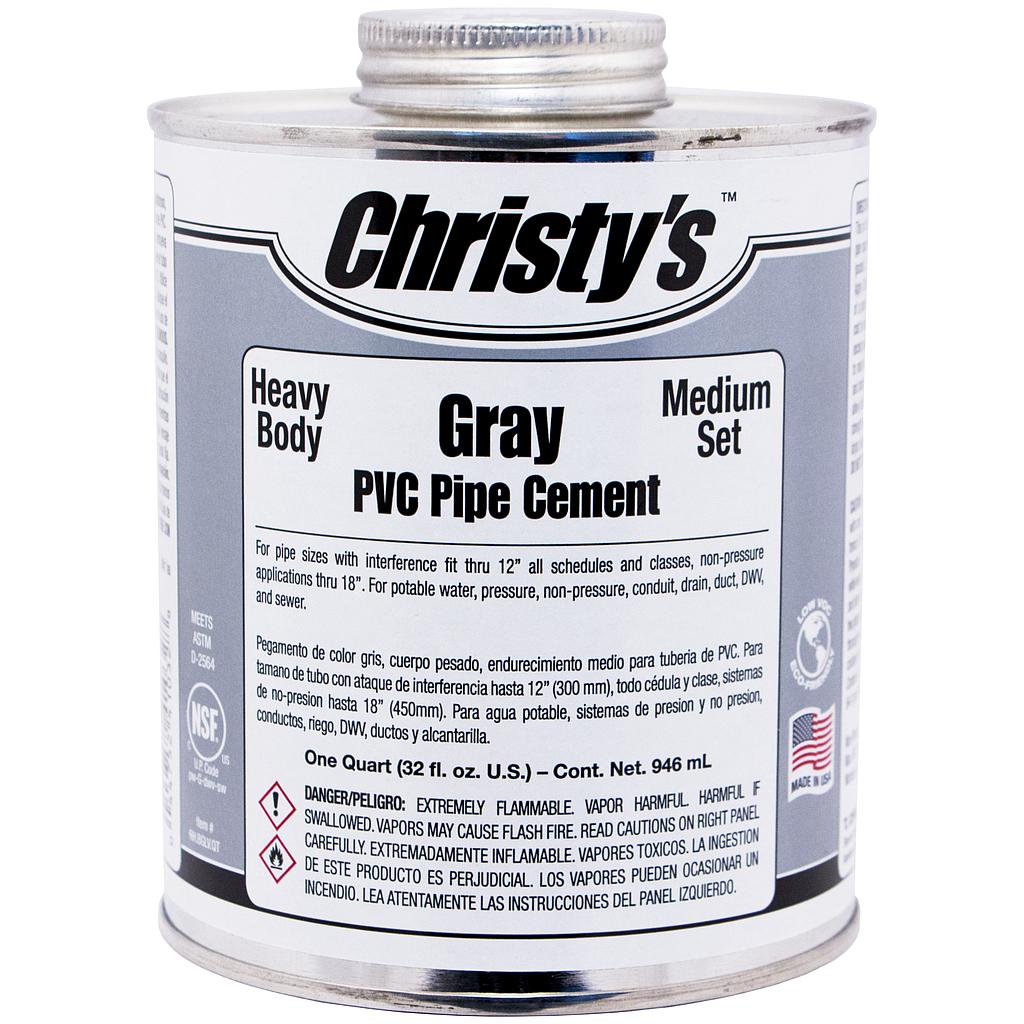 Christy's Gray PVC Pipe Cement 946ml