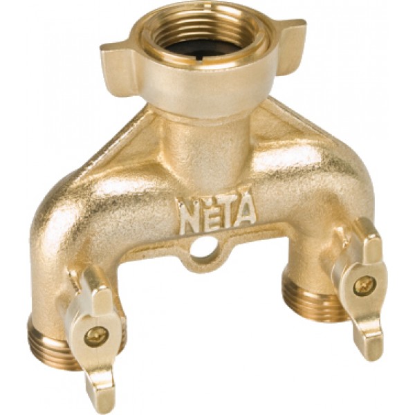 Neta Tap Adaptor Brass 2 Way