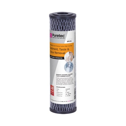 Puretec 10" x 2.5" Dual Purpose Carbon 10 Micron Filter DP101