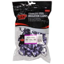 Hippo Clamp 19mm LDPE 20-22mm PURPLE 101HIP20 (Pack of 100)