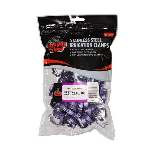 Hippo Clamp 19mm LDPE 20-22mm PURPLE 101HIP20 (Pack of 100)