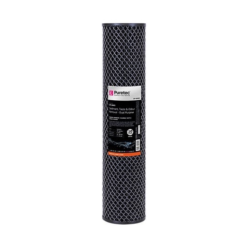 Puretec 20" x 4.5" Dual Purpose Carbon/Sediment Cartridge 10 Mircon DP10MP2