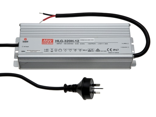 Mean Well 320W Weatherproof Driver 12V DC IP67 HLG-320H-12