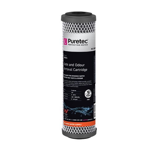 Puretec 10" x 2.5" Moulded Carbon Cartridge MC051