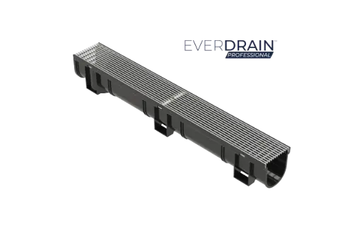 EVERDRAIN Professional 1M Channel & 316 Stainless Steel Grate