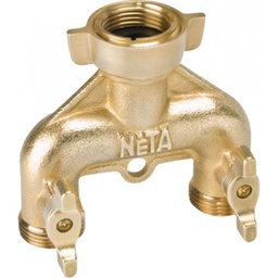[420006] Neta Tap Adaptor Brass 2 Way