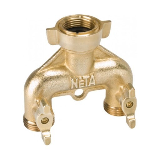 [420006] Neta Tap Adaptor Brass 2 Way