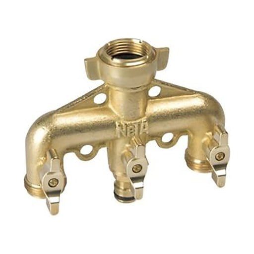 [420008] Neta Tap Adaptor Brass 3 Way