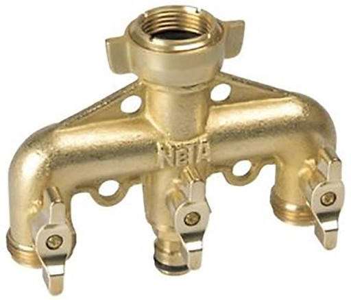 [420008] Neta Tap Adaptor Brass 3 Way